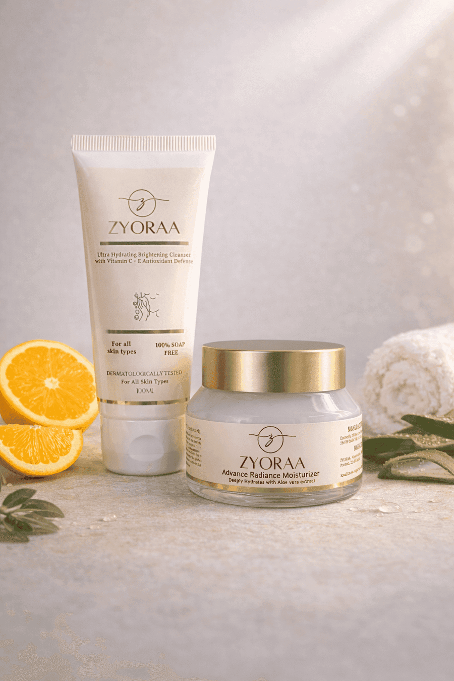 Zyoraa HydraGlow Duo with Cleanser and Aloe Vera Moisturizer